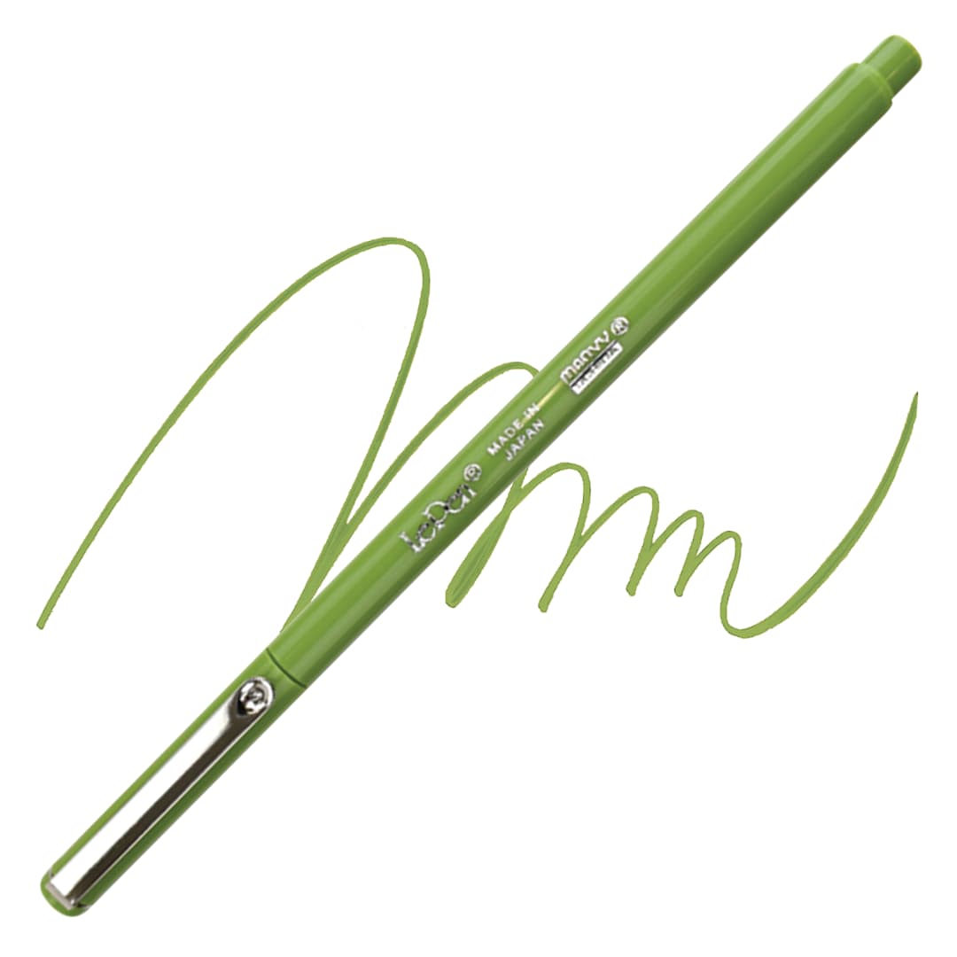 Open in modal - Marvy Uchida LePen Fine Line Marker - Matcha marker and swatch