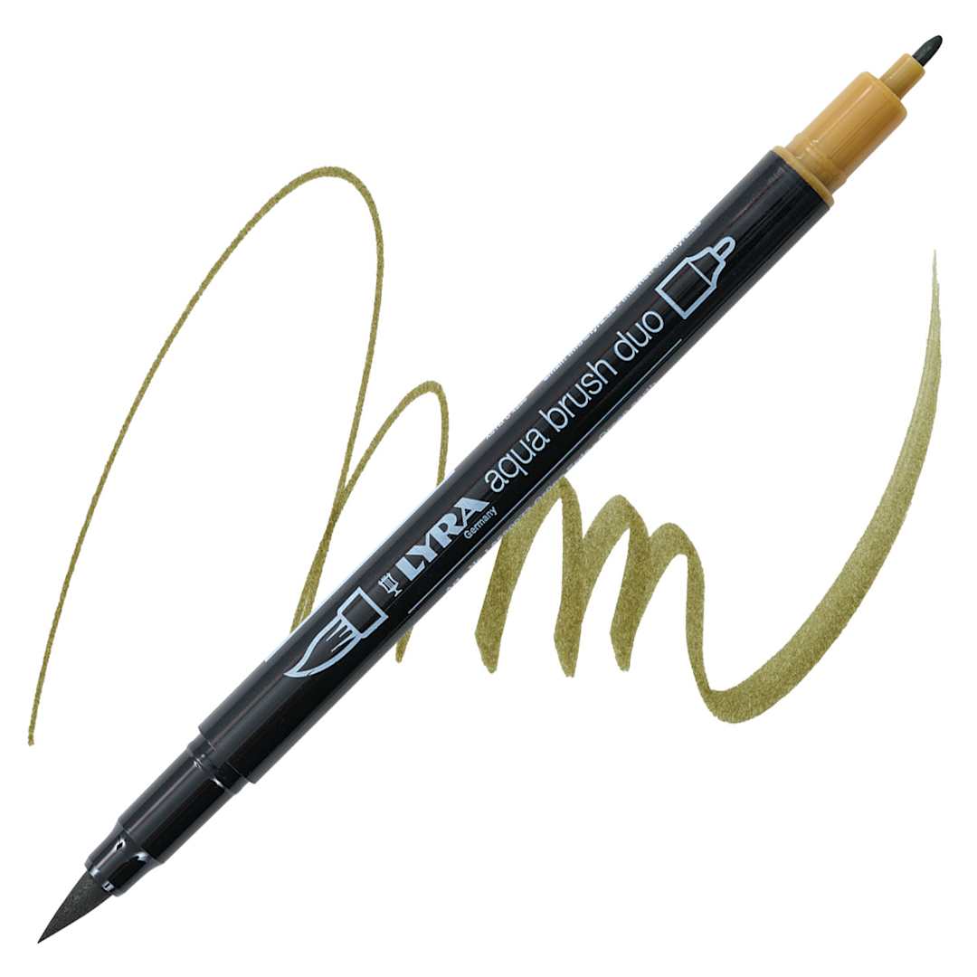 Open in modal - Lyra Aqua Brush Duo Marker - Green Earth 072 marker and swatch