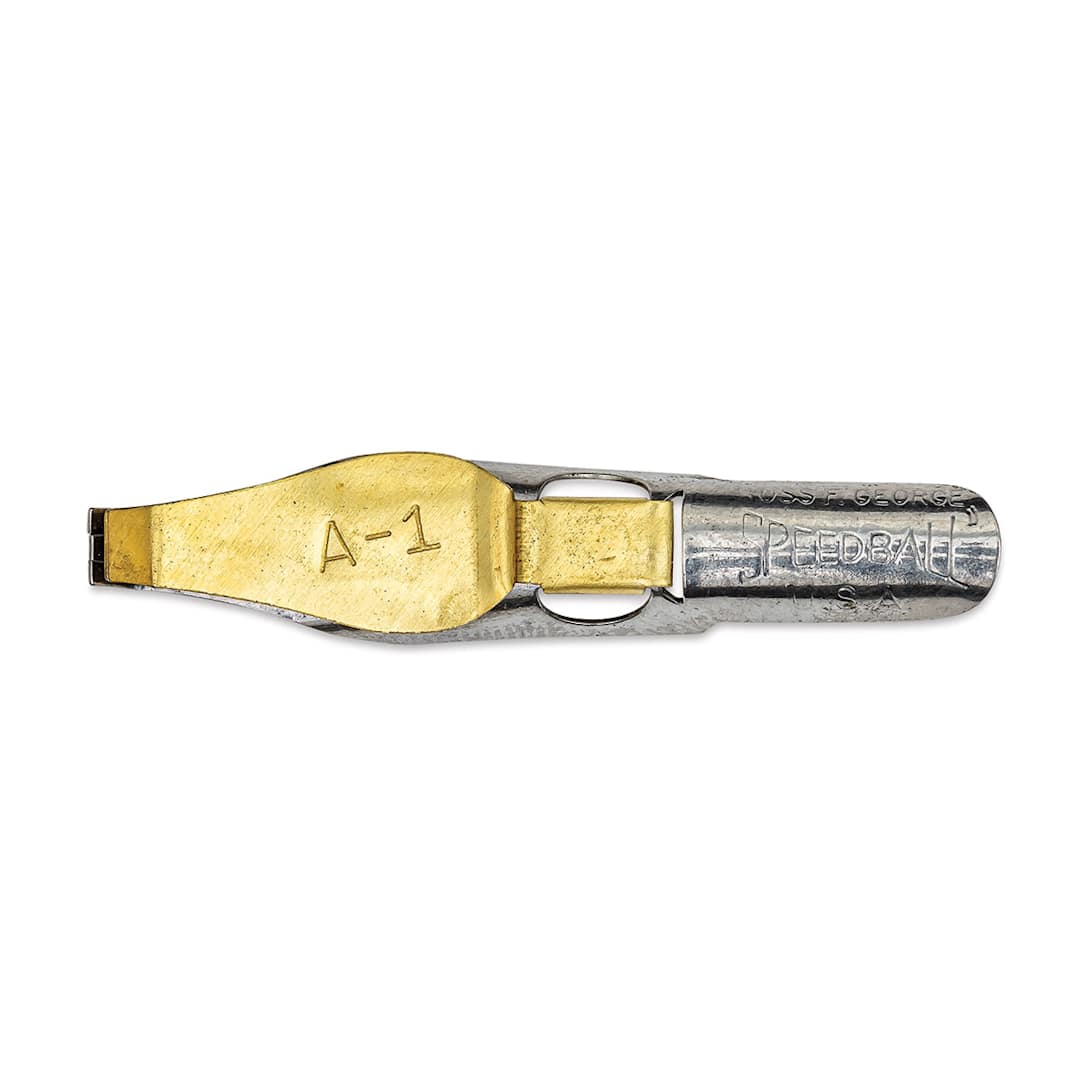 Open in modal - Speedball Broad Edge A-Series Square Calligraphy Nib - A1, view of the top of the nib