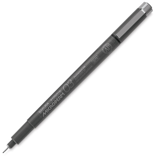 Open in modal - Sakura Microperm Pens - Angled view of uncapped .35 tip Pen