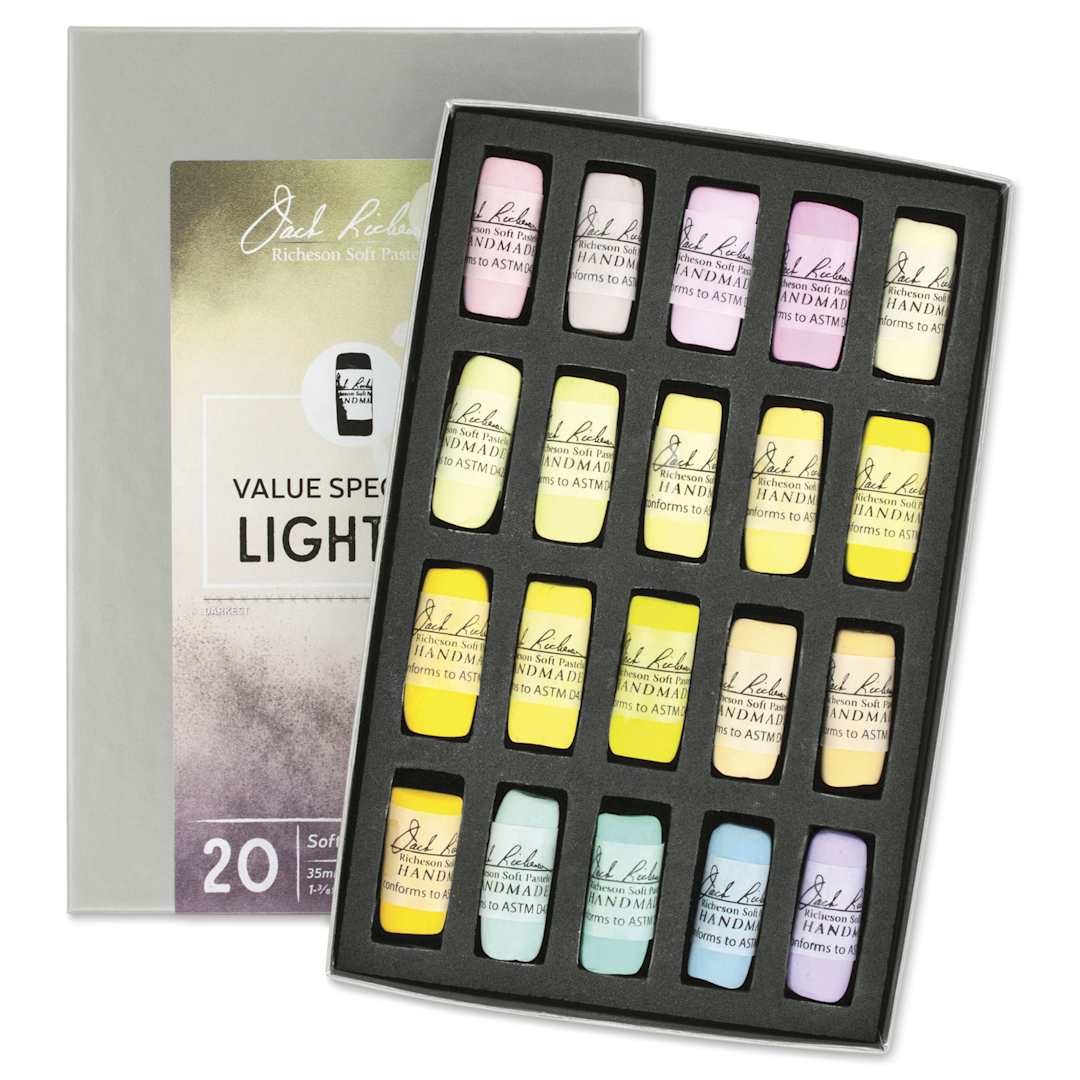 Open in modal - Richeson Soft Handrolled Pastels - Lights 4, Set of 20