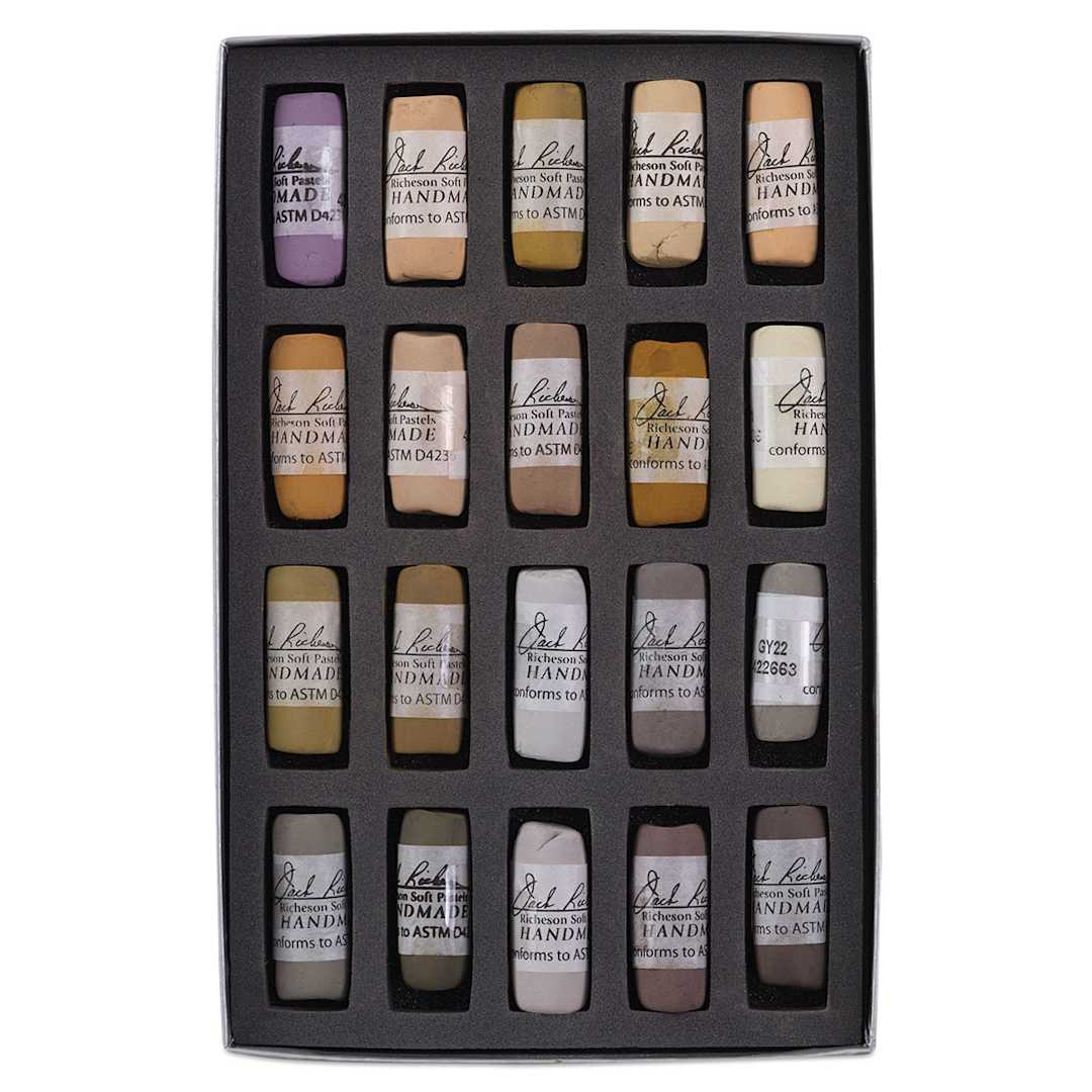 Open in modal - Richeson Soft Handrolled Pastels - Color Wheel, Browns, Set of 20