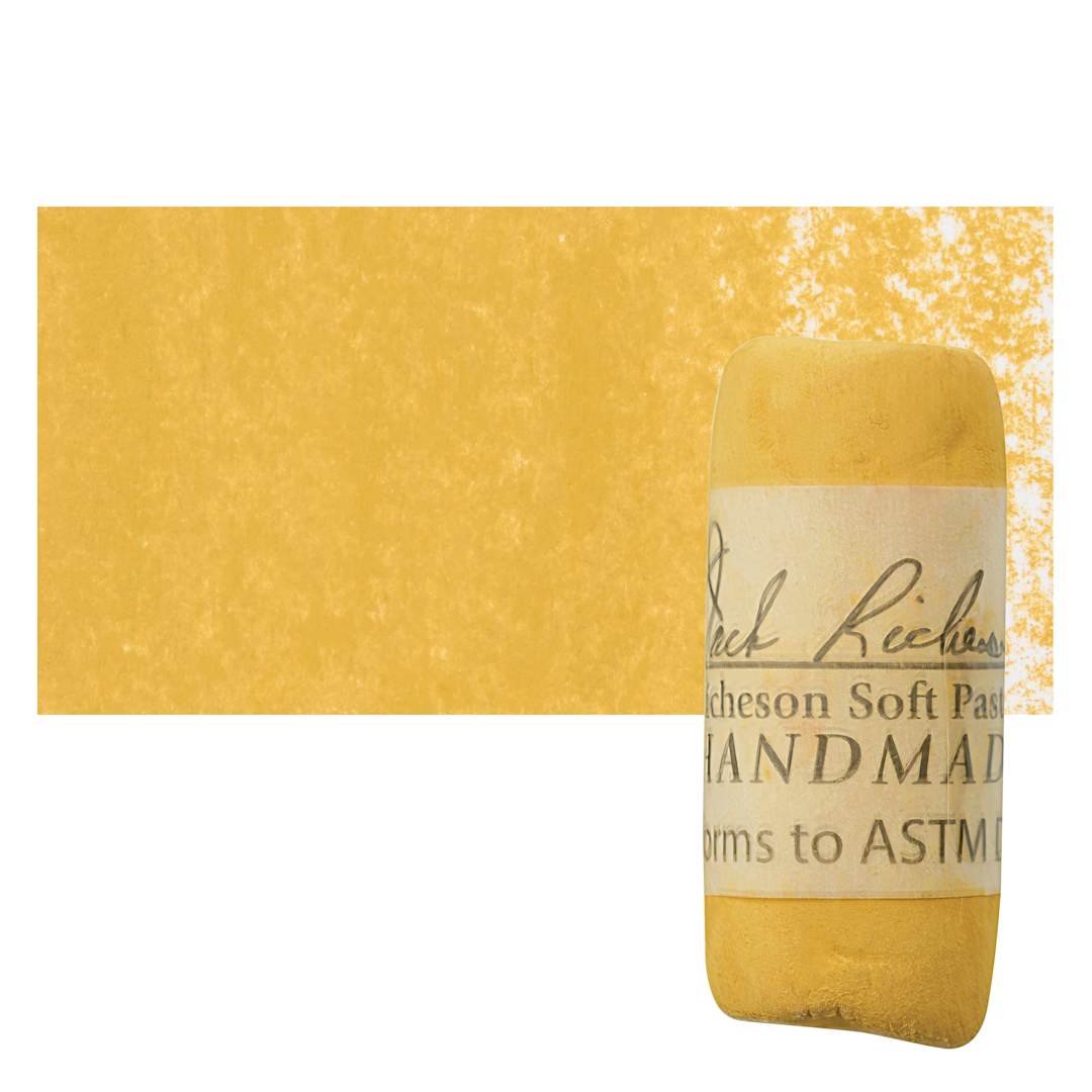 Open in modal - Richeson Soft Handrolled Pastel - Earth Yellow EY11, pastel and swatch