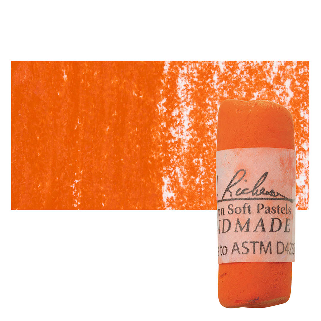 Open in modal - Richeson Soft Handrolled Pastel - Earth Orange EO25, pastel and swatch