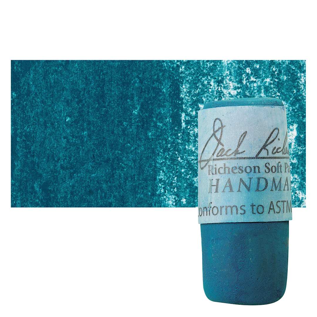 Open in modal - Richeson Soft Handrolled Pastel - Turquoise Blue TB5, pastel and swatch