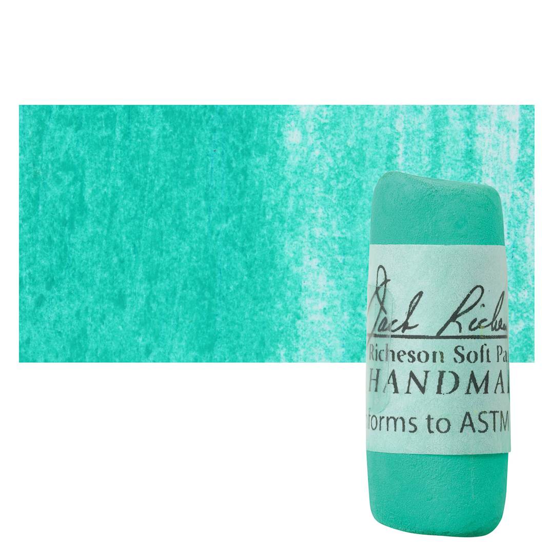 Open in modal - Richeson Soft Handrolled Pastel - Turquoise Green TG6, pastel and swatch
