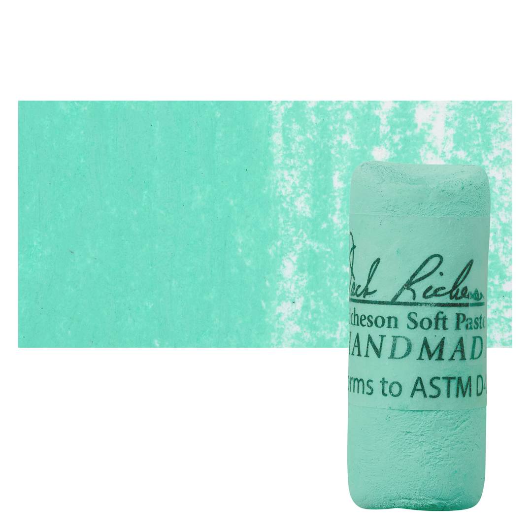 Open in modal - Richeson Soft Handrolled Pastel - Turquoise Green TG12, pastel and swatch