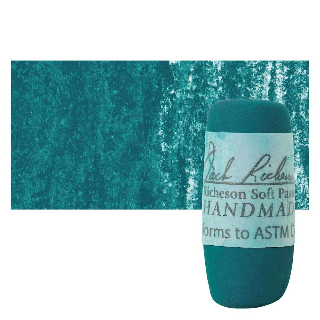 Open in modal - Richeson Soft Handrolled Pastel - Turquoise Green TG20, pastel and swatch