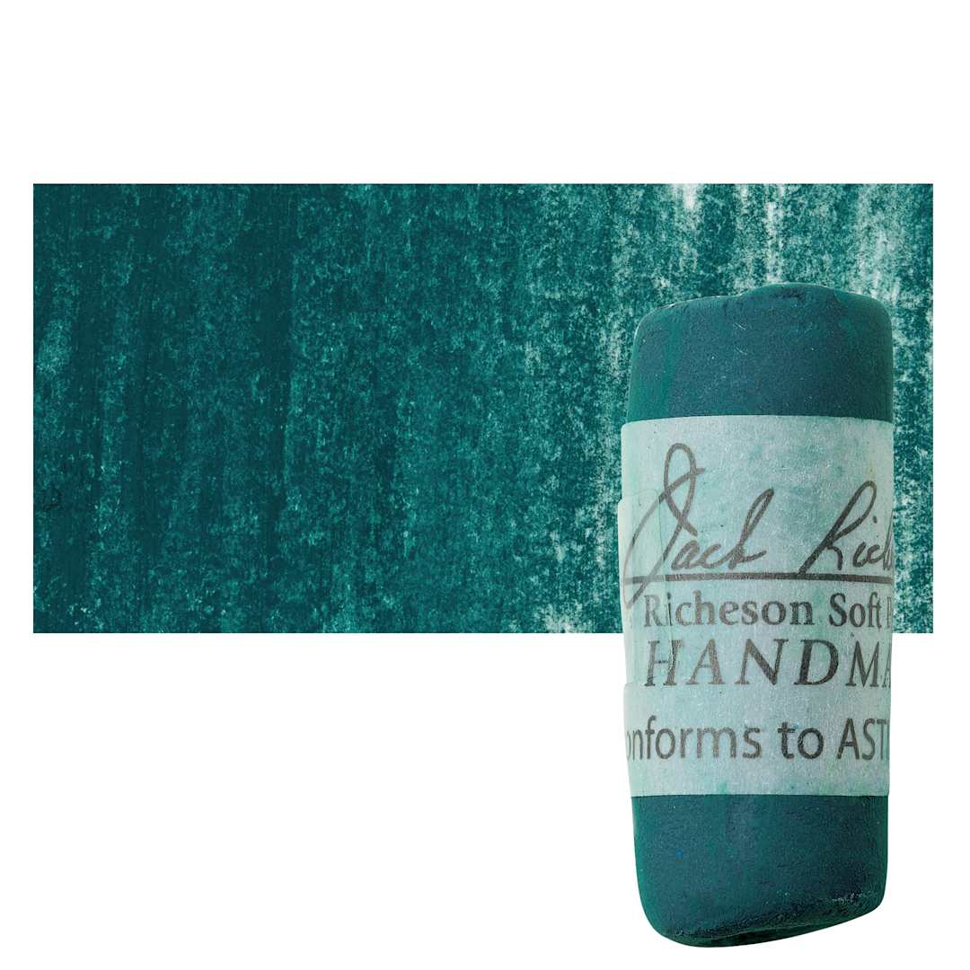 Open in modal - Richeson Soft Handrolled Pastel - Turquoise Green TG22, pastel and swatch