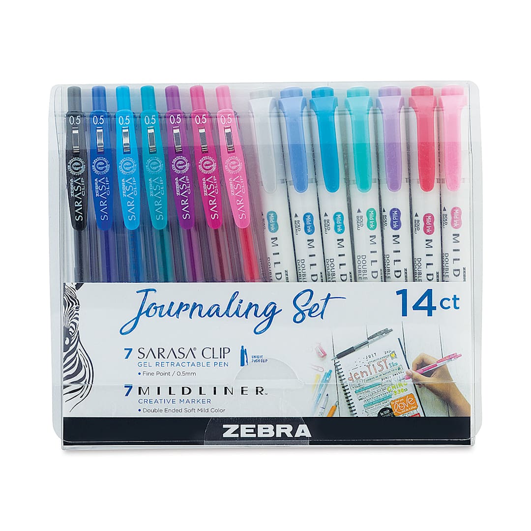 Open in modal - Zebra Journaling Set - Front of package of Pens and Highlighters shown