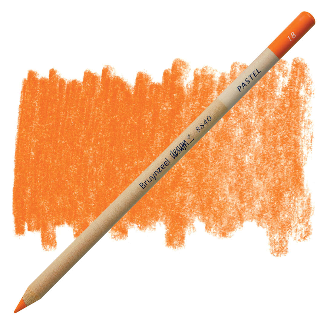 Open in modal - Bruynzeel Design Pastel Pencil - Permanent Orange 18 pastel pencil and swatch