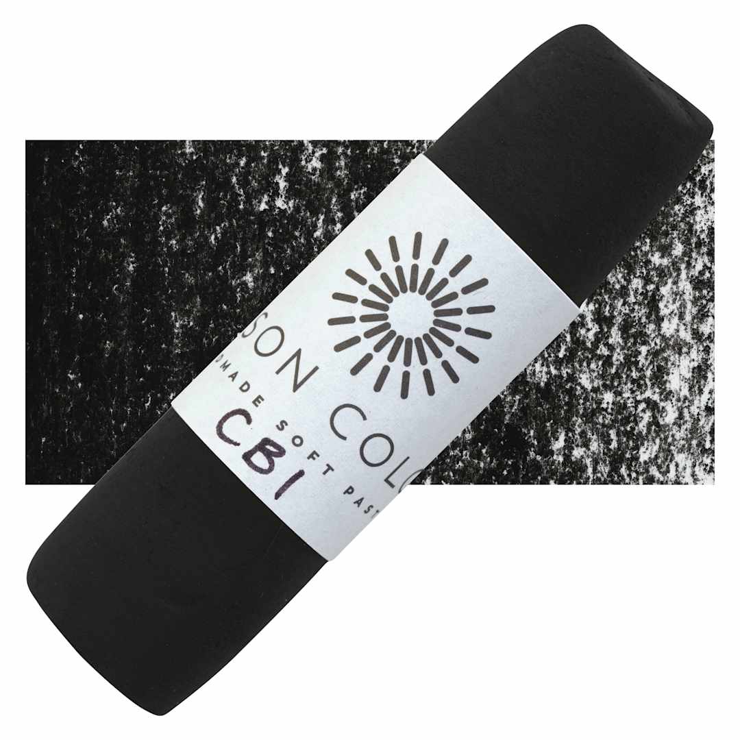 Open in modal - Unison Large Soft Pastel - Carbon Black 1 pastel and swatch