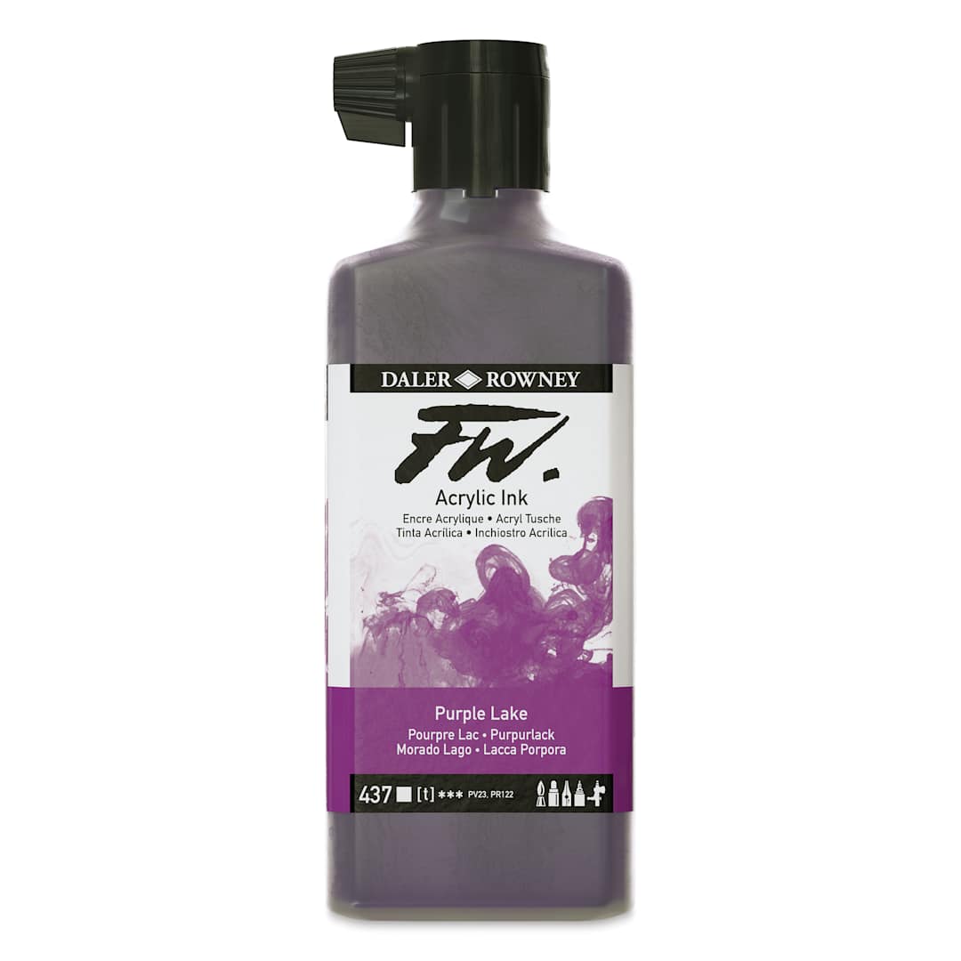 Open in modal - Daler-Rowney FW Acrylic Water-Resistant Artists Ink - 6 oz, Purple Lake
