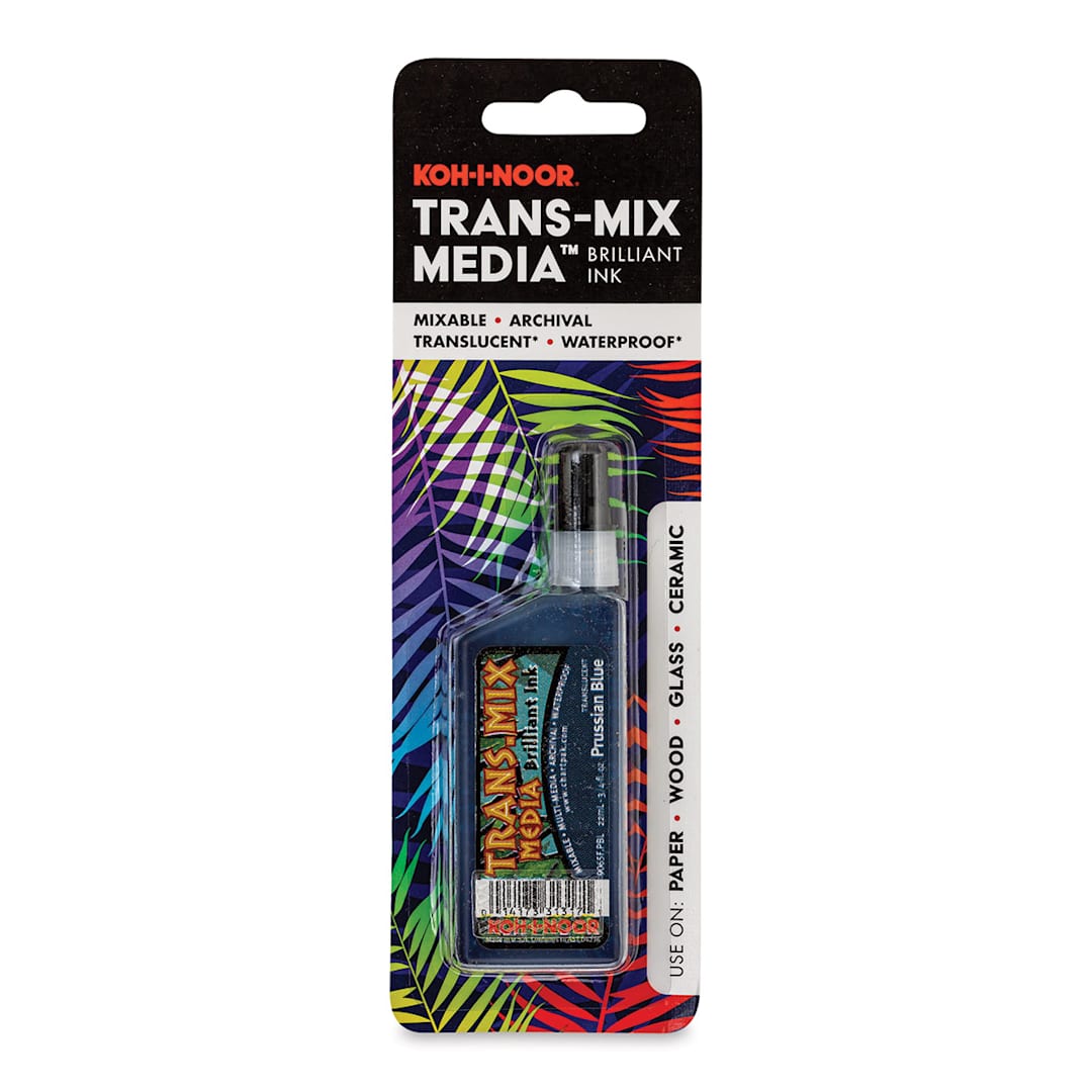 Open in modal - Koh-I-Noor Trans-Mix Media Brilliant Ink - 3/4 oz, Prussian Blue