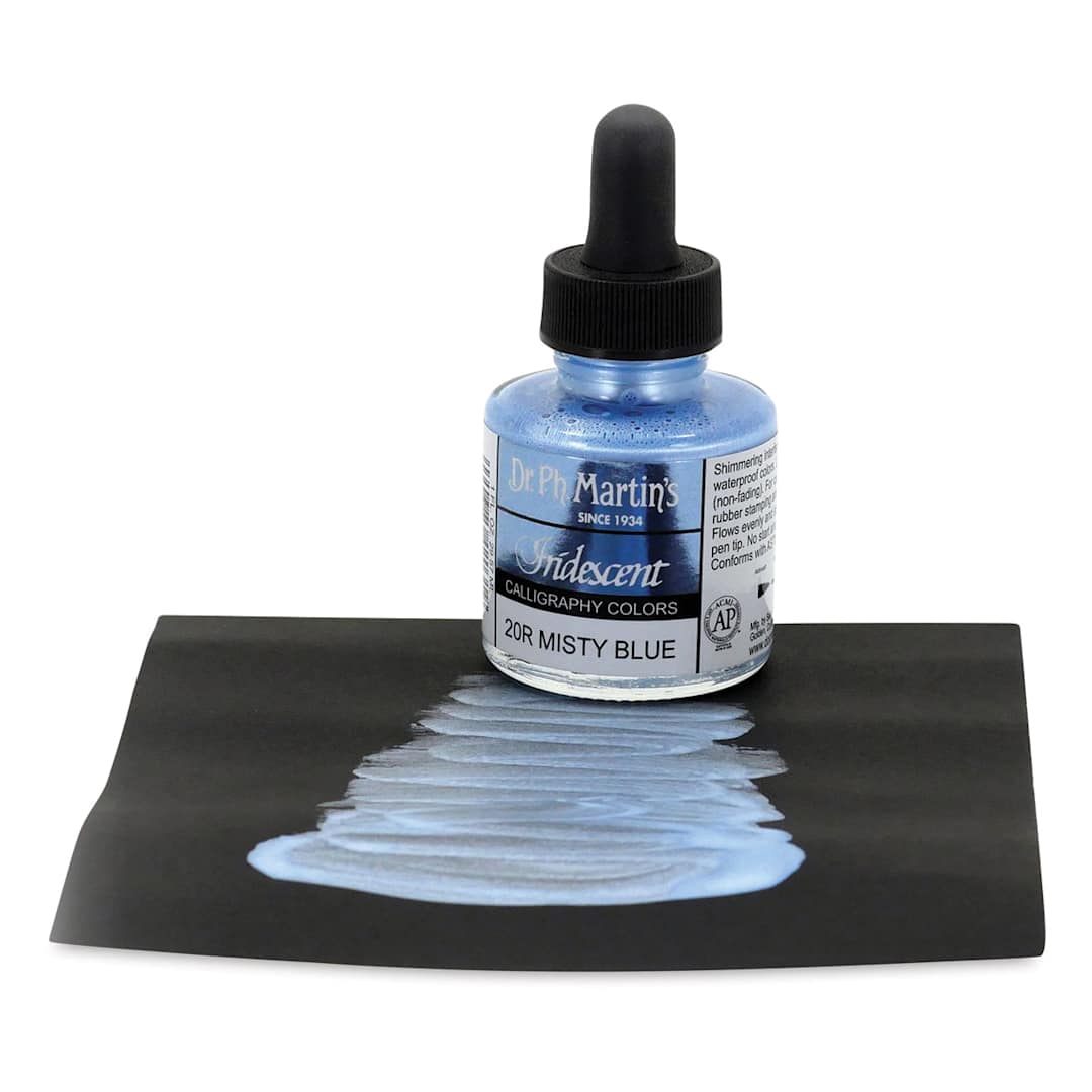 Open in modal - Dr. Ph. Martin's Iridescent Calligraphy Ink - Misty Blue, 1 oz