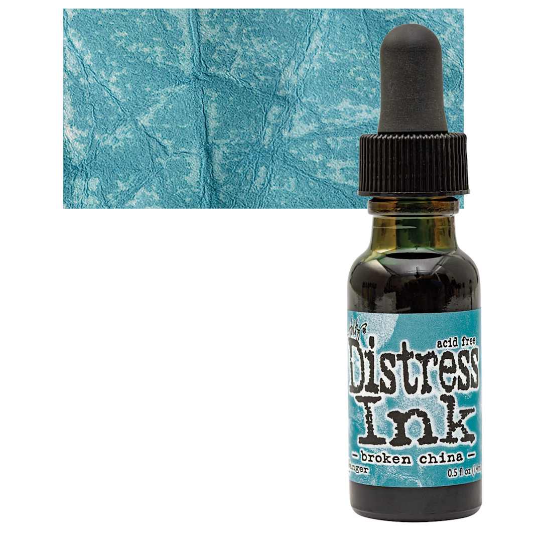 Open in modal - Ranger Distress Ink Pad Re-Inker - Broken China bottle and swatch