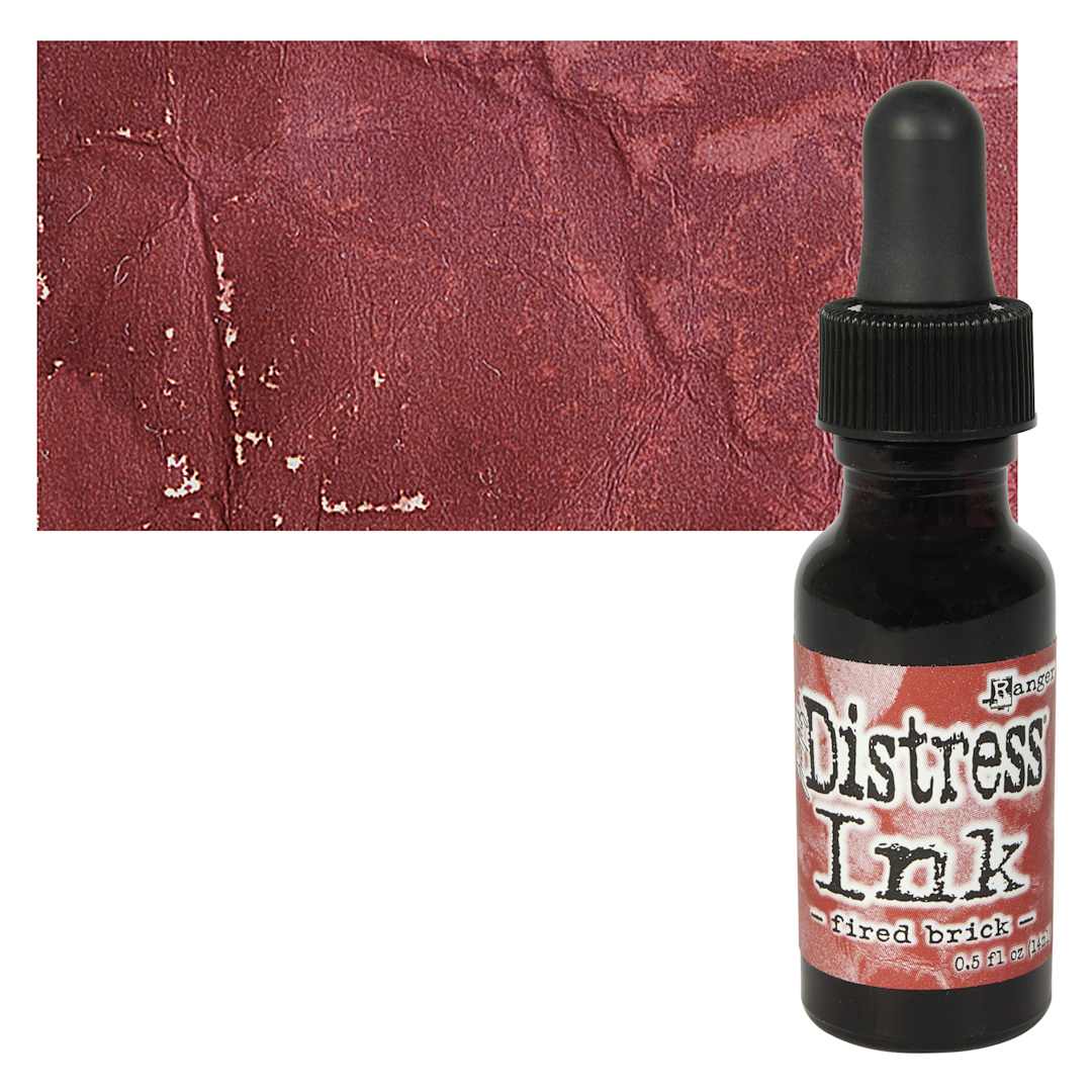 Open in modal - Ranger Distress Ink Pad Re-Inker - Fired Brick bottle and swatch