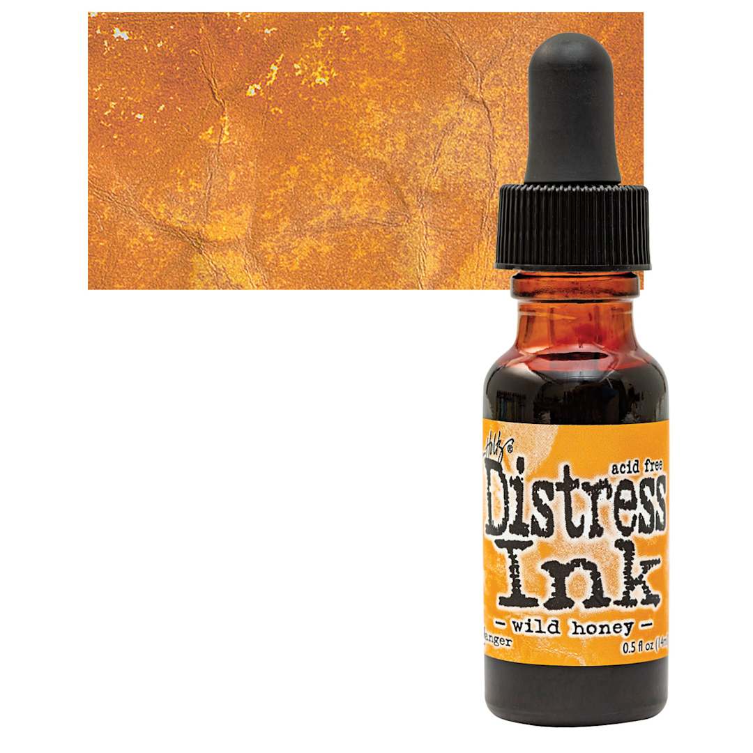 Open in modal - Ranger Distress Ink Pad Re-Inker - Wild Honey bottle and swatch