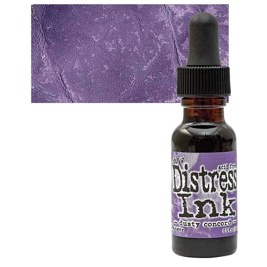 Open in modal - Ranger Distress Ink Pad Re-Inker - Dusty Concord bottle and swatch