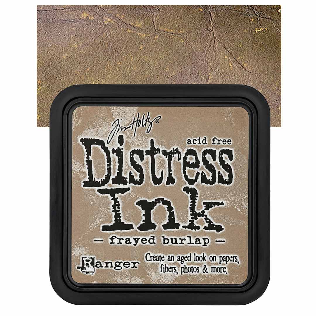 Open in modal - Ranger Distress Ink Pad - Frayed Burlap pad and swatch