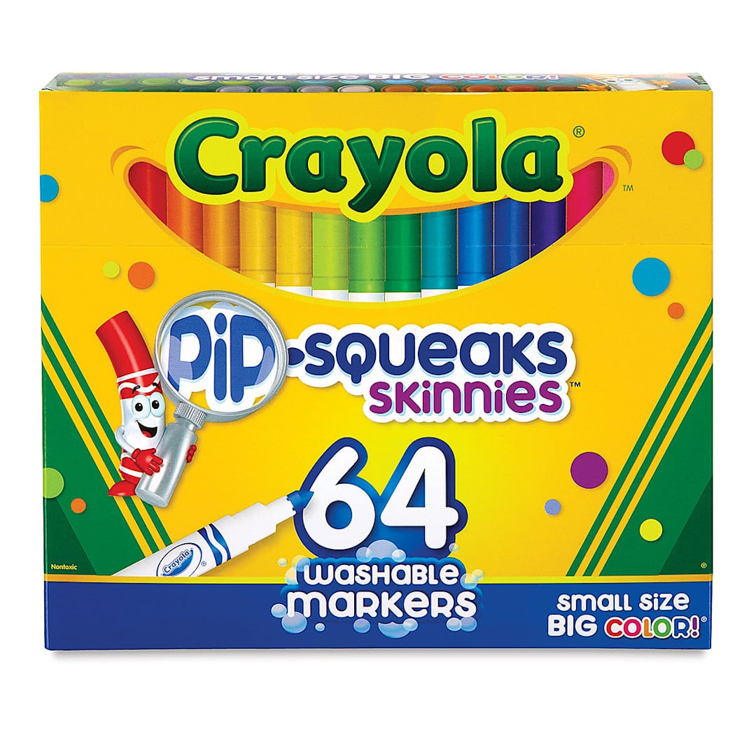 Open in modal - Crayola Pip-Squeaks Skinnies Washable Markers - Set of 64, front of the packaging
