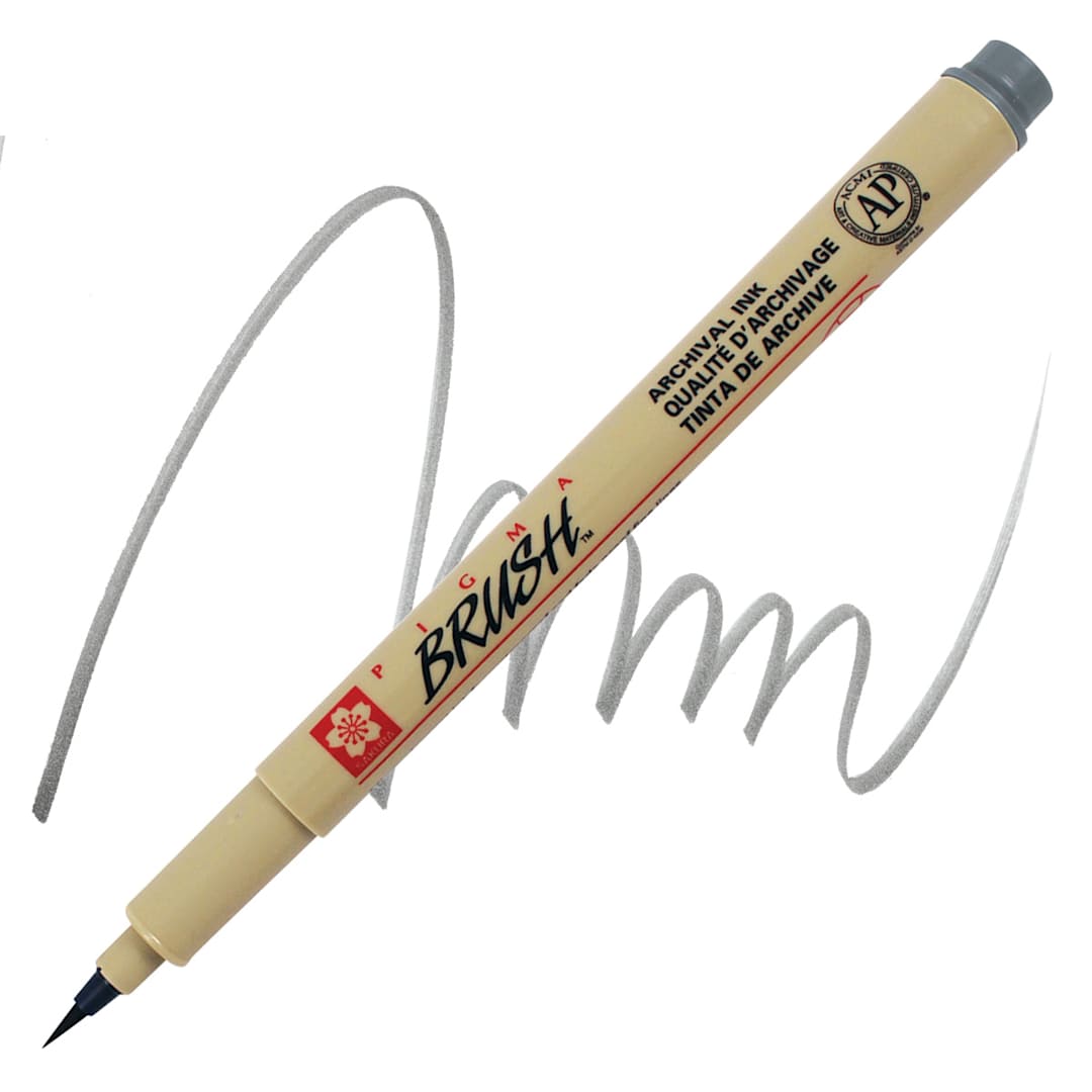 Open in modal - Sakura Pigma Brush Marker - Cool Gray marker and swatch