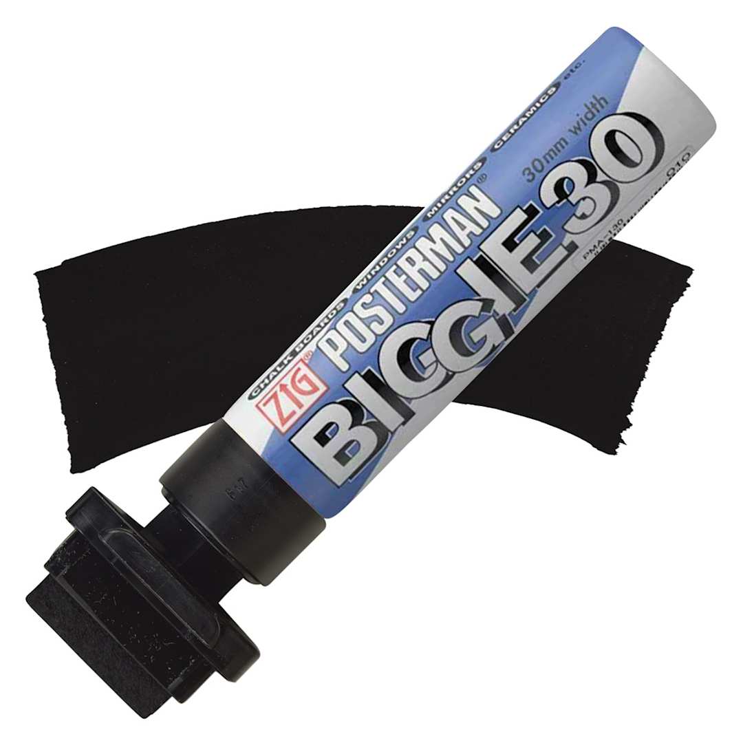 Open in modal - Zig Posterman Biggie Marker - 3 cm, Black marker and swatch