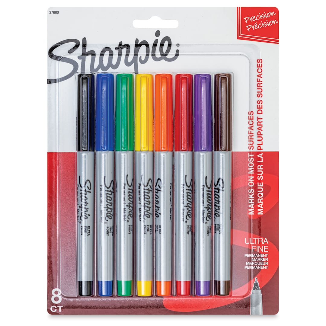 Open in modal - Sharpie Ultra-Fine Point Marker - Assorted Colors, Set of 8