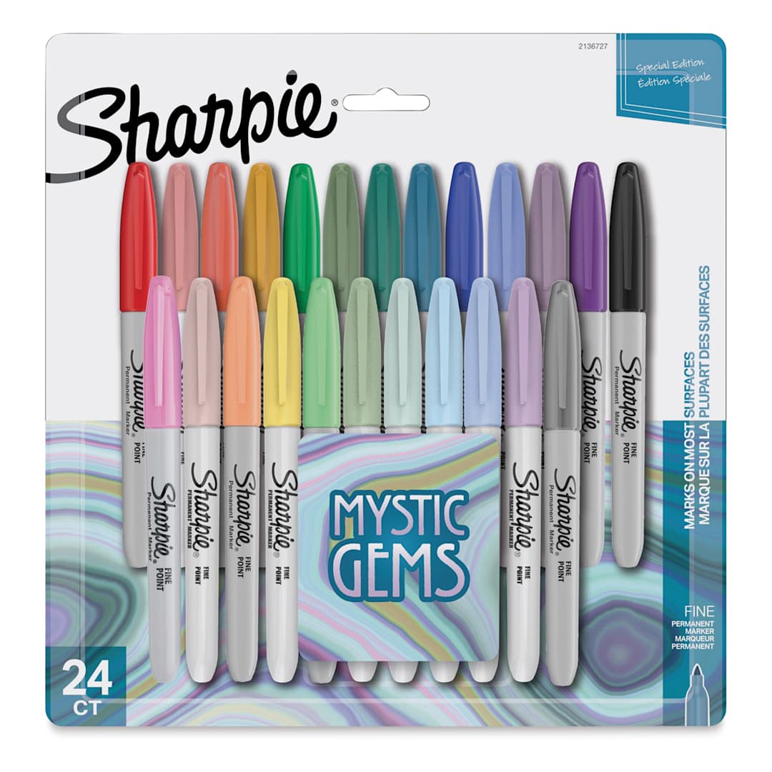 Open in modal - Sharpie Fine Point Permanent Markers - Mystic Gem Colors, Set of 24