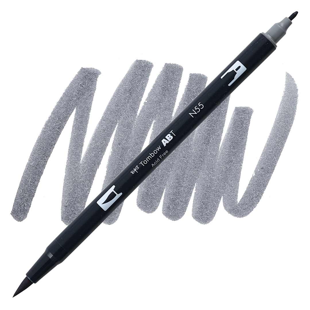 Open in modal - Tombow Dual Brush Pen - Cool Gray 7 pen and swatch