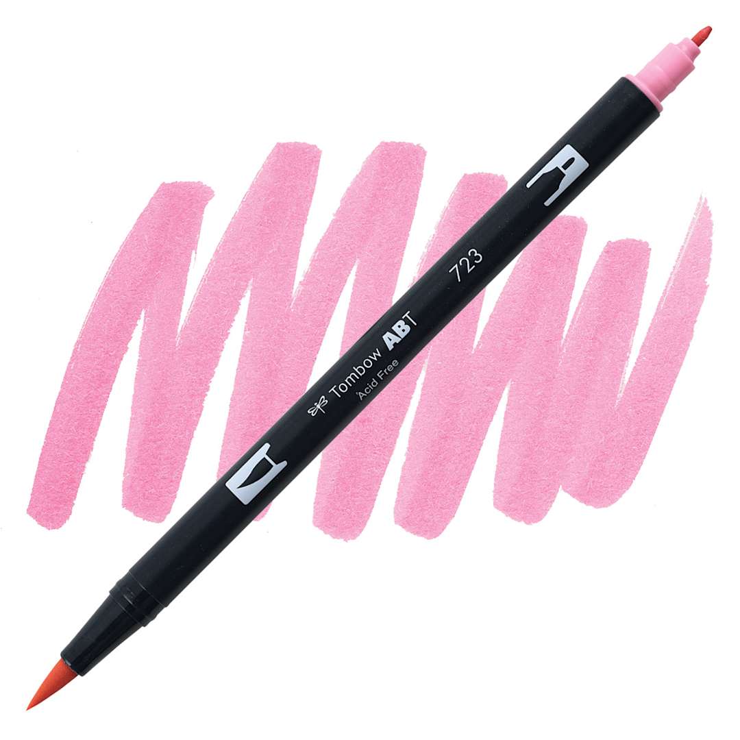 Open in modal - Tombow Dual Brush Pen - Pink Red pen and swatch
