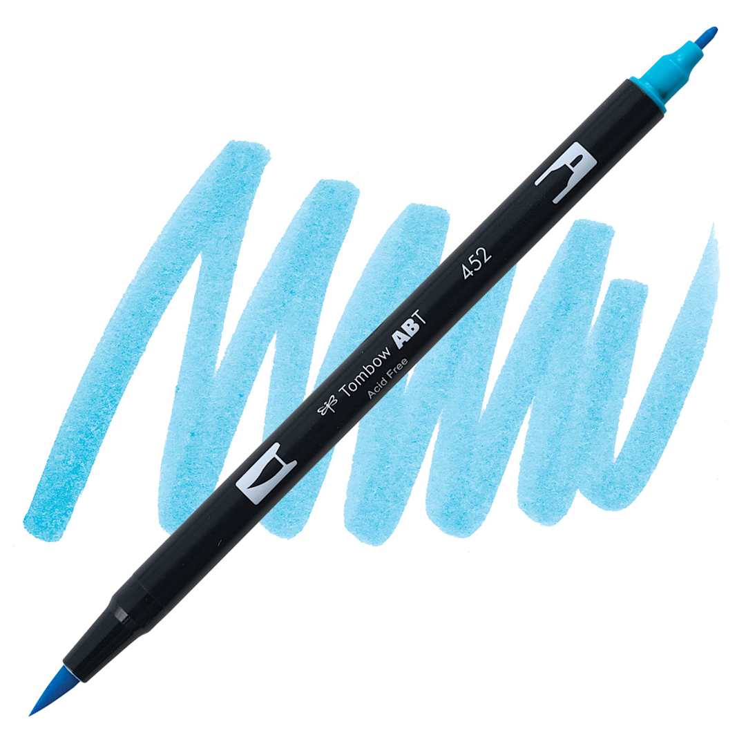 Open in modal - Tombow Dual Brush Pen - Process Blue pen and swatch