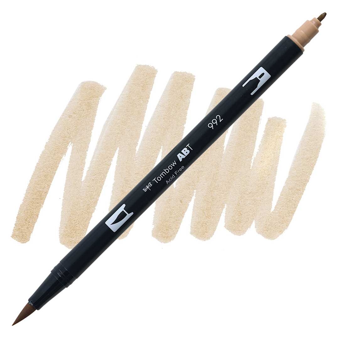 Open in modal - Tombow Dual Brush Pen - Sand Brown pen and swatch