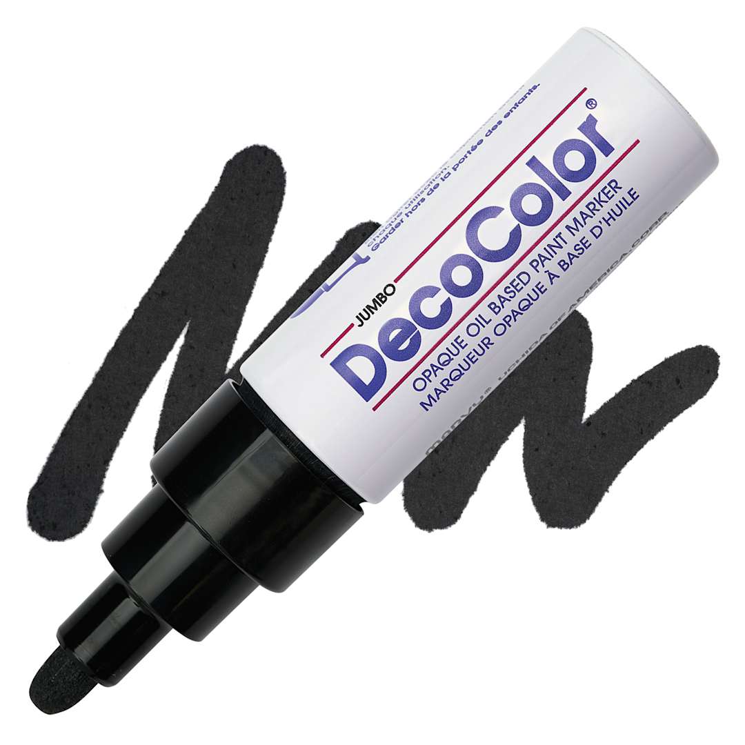 Open in modal - Decocolor Jumbo Paint Marker - Black marker and swatch
