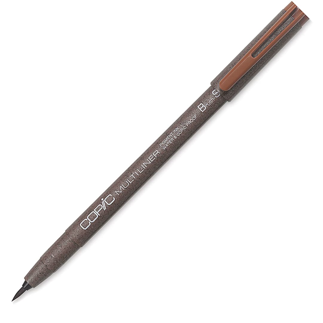 Open in modal - Copic Multiliner Pen - Brush, Small Tip, Sepia