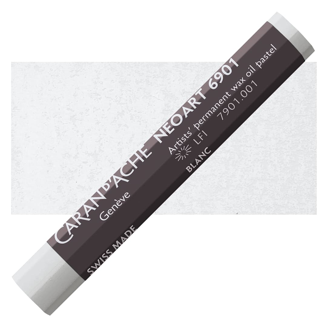 Open in modal - Caran d’Ache Neoart 6901 Pastel - White, pastel and swatch