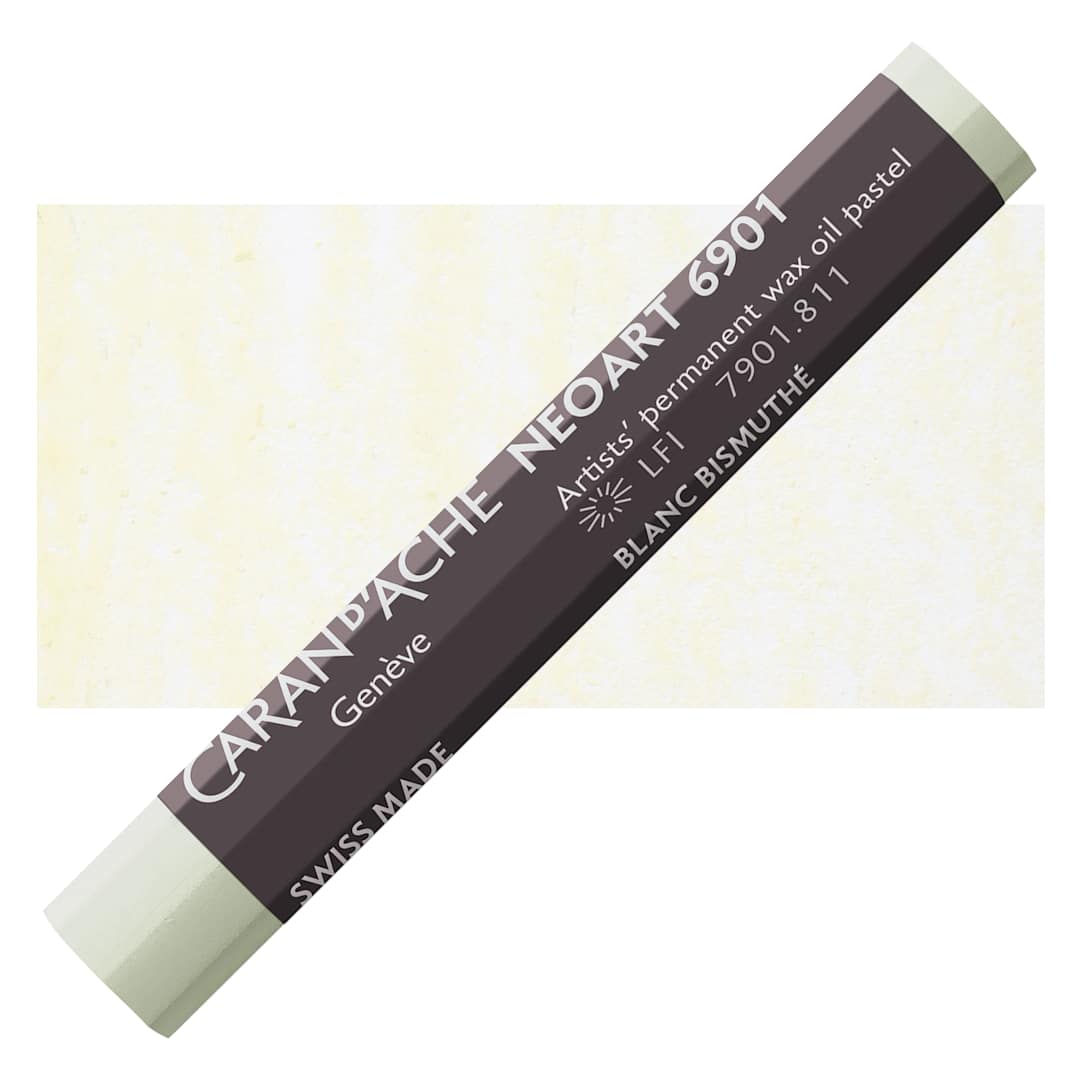Open in modal - Caran d’Ache Neoart 6901 Pastel - Bismuth White, pastel and swatch