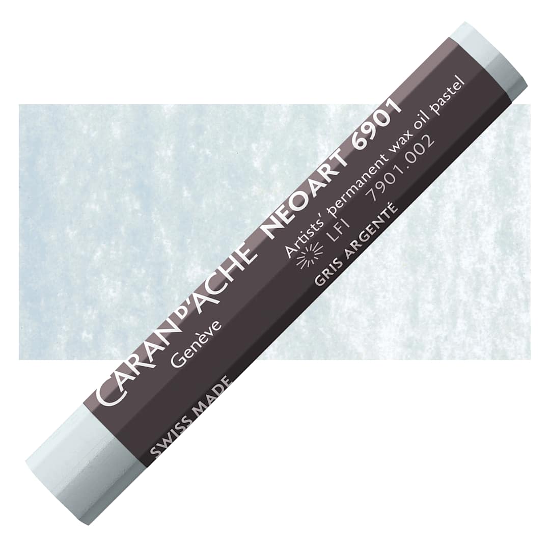 Open in modal - Caran d’Ache Neoart 6901 Pastel - Silver Grey, pastel and swatch