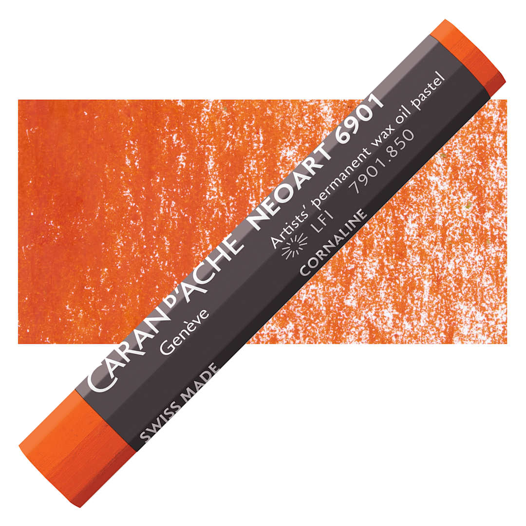 Open in modal - Caran d’Ache Neoart 6901 Pastel - Cornelian, pastel and swatch