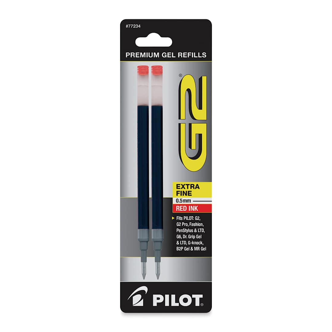 Open in modal - Pilot G2 Gel Pen Refill - 0.5 mm, Red, Extra Fine, Pkg of 2