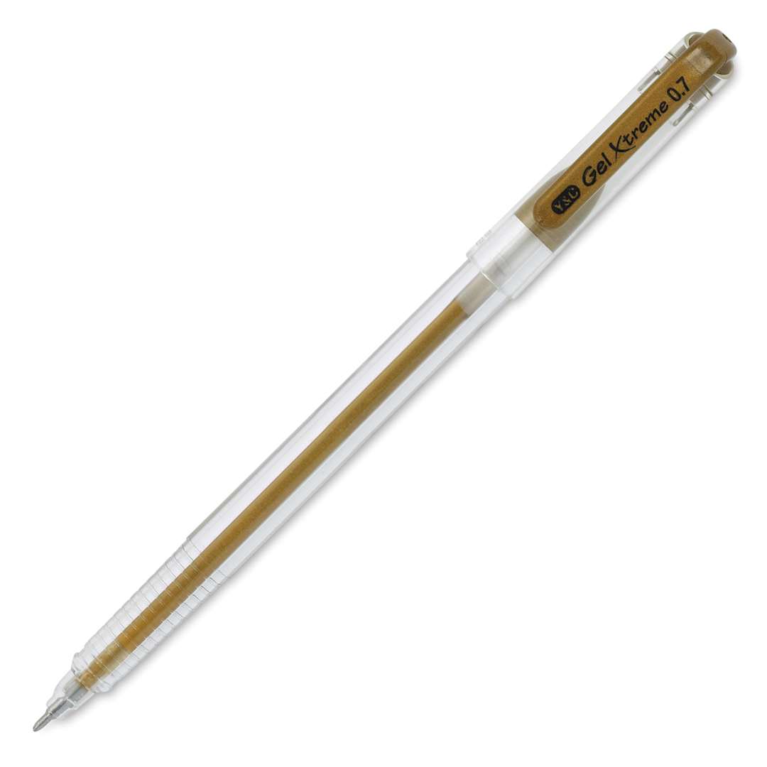 Open in modal - Yasutomo Y&C Gel Xtreme Pen - Angled view of single Bronze pen