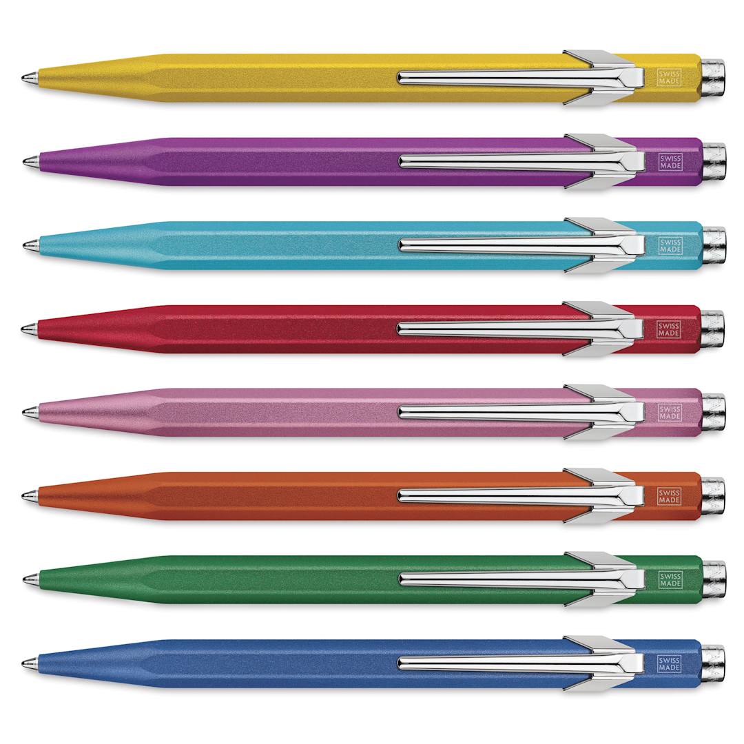 Open in modal - Caran d'Ache Colormat-X 849 Ballpoint Pens laid out