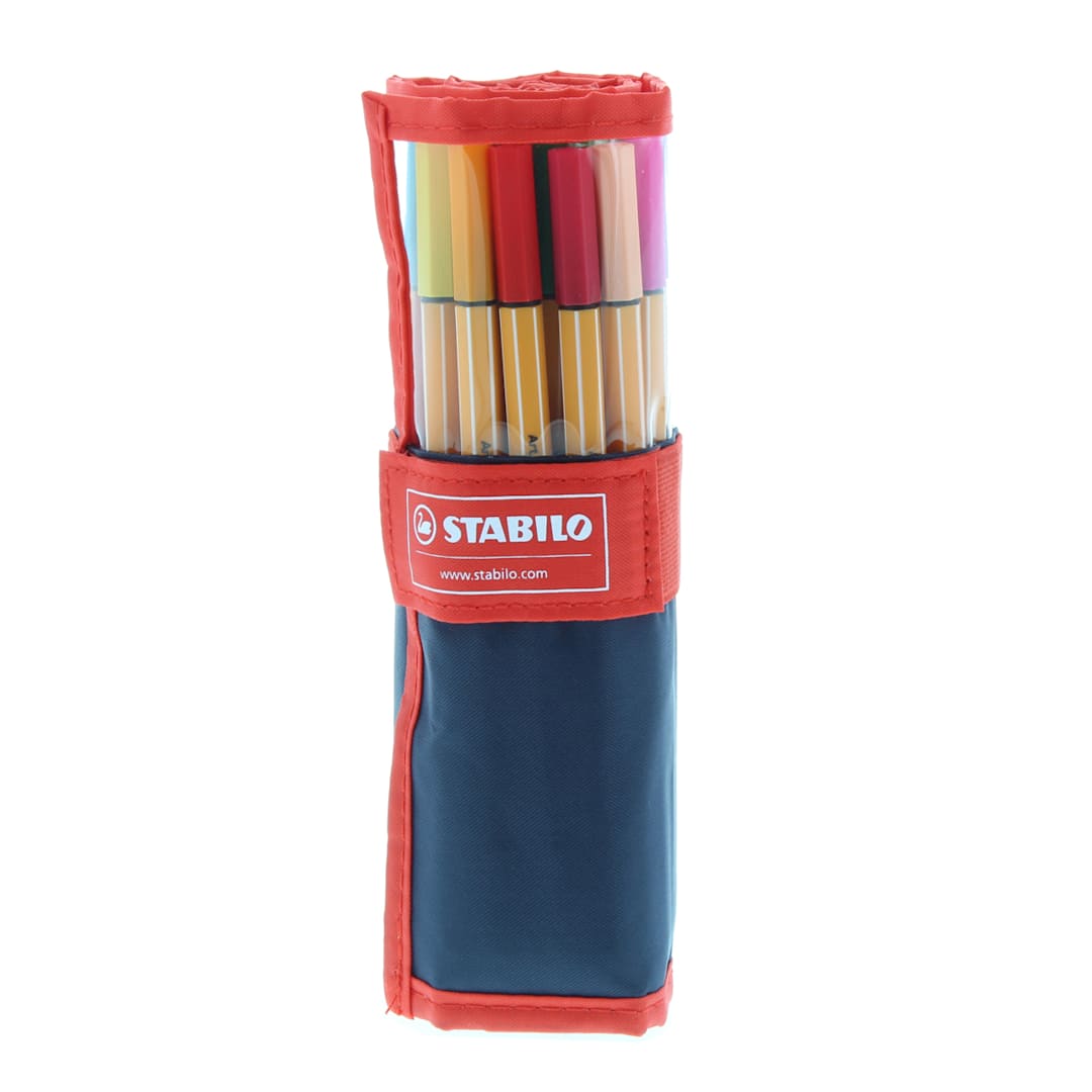 Open in modal - Stabilo Point 88 Fineliner Pens - Set of 25, Roller Case, Assorted Colors