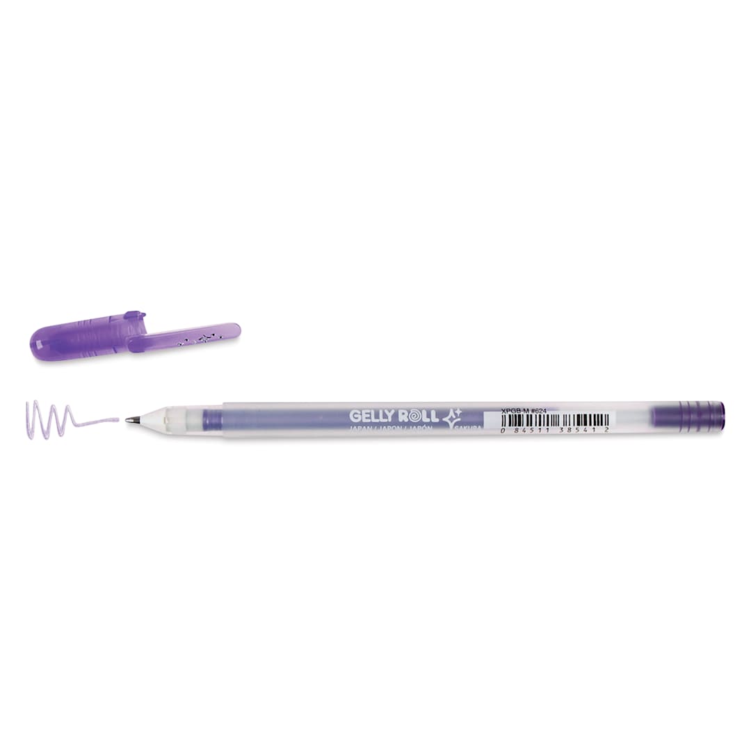 Open in modal - Sakura Gelly Roll Gold-Silver Shadow Pen - Silver/Purple, Bold, cap off