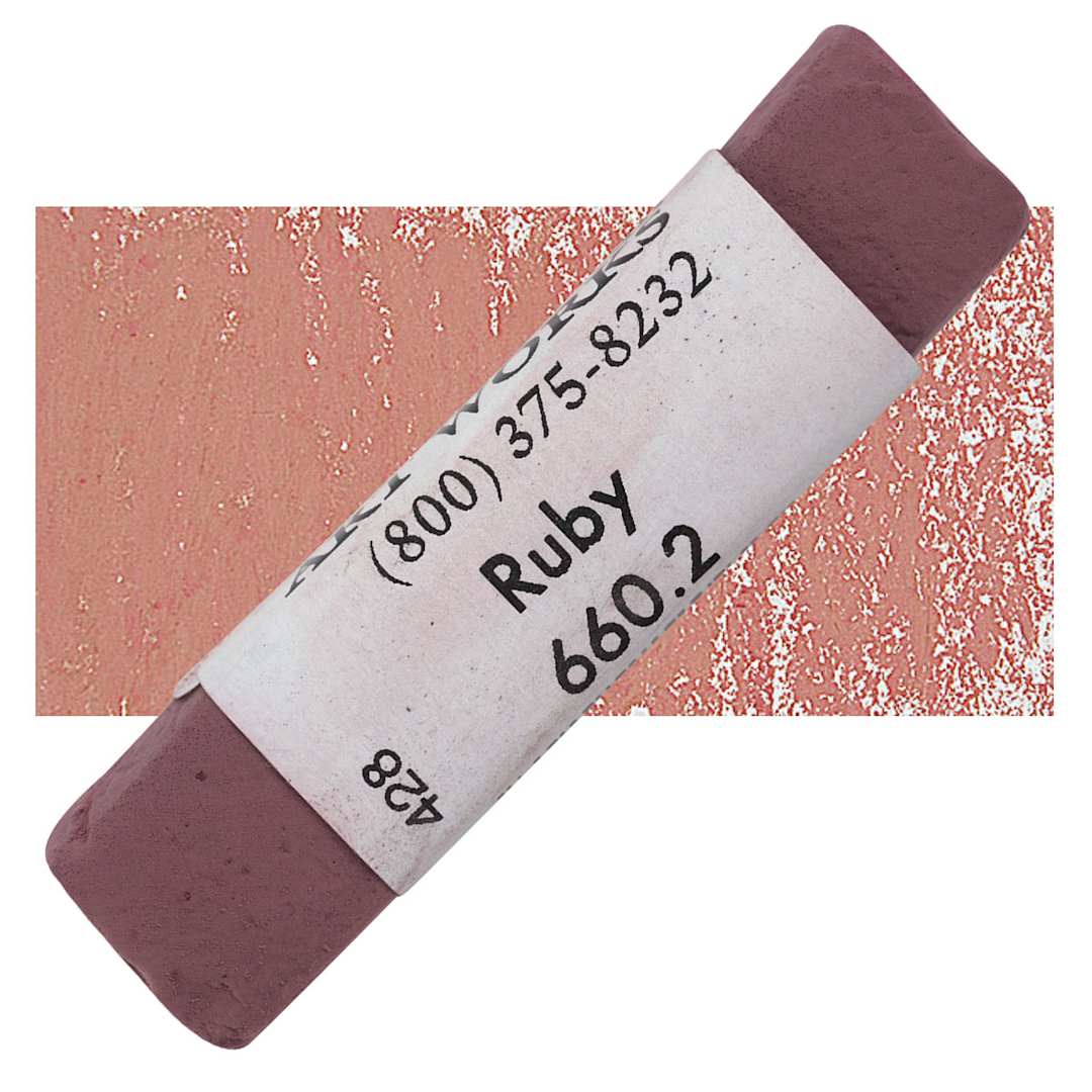 Open in modal - Great American Handmade Pastel - Ruby 2, 660.2 pastel and swatch