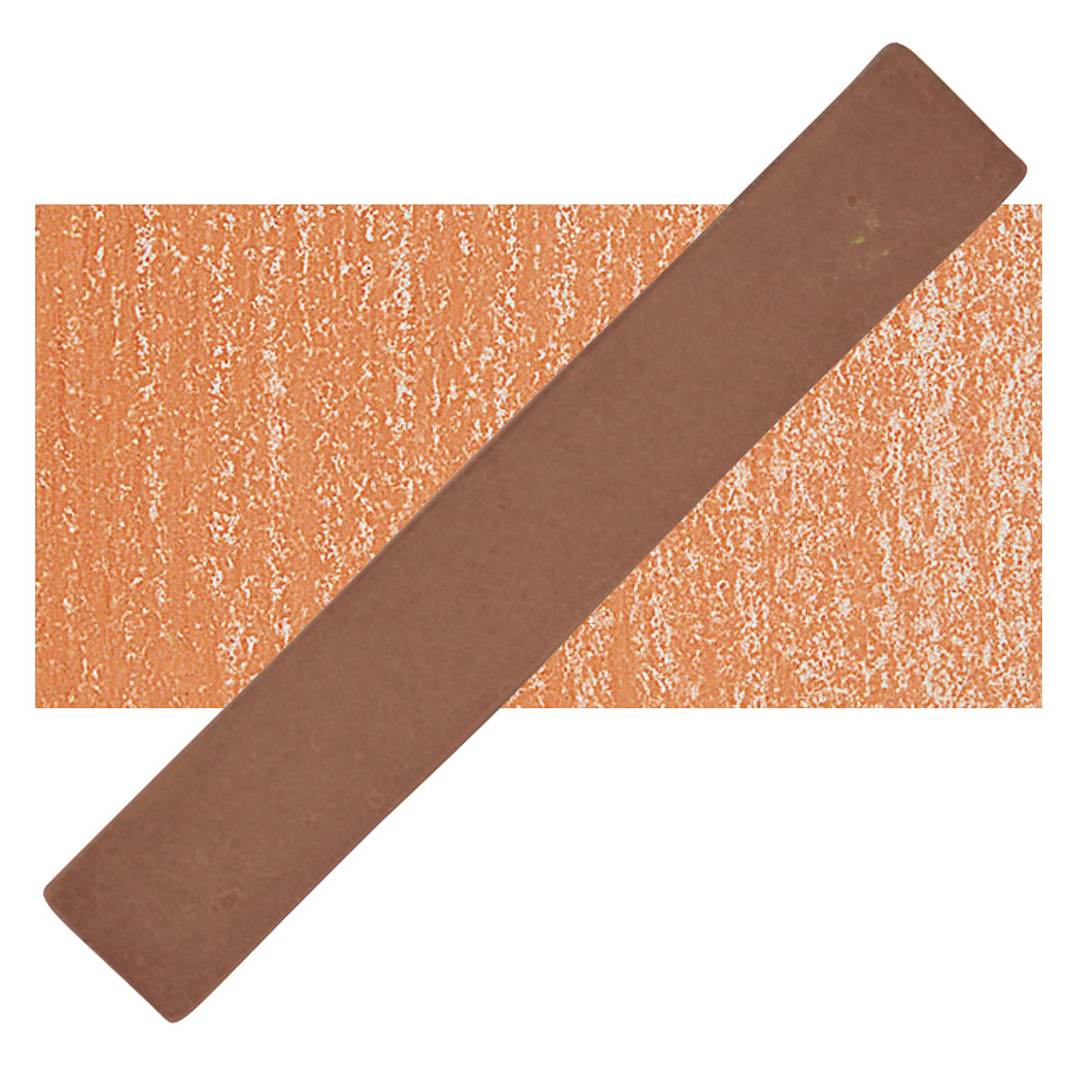 Open in modal - Holbein Artists' Soft Pastel - Burnt Sienna 3 pastel and swatch