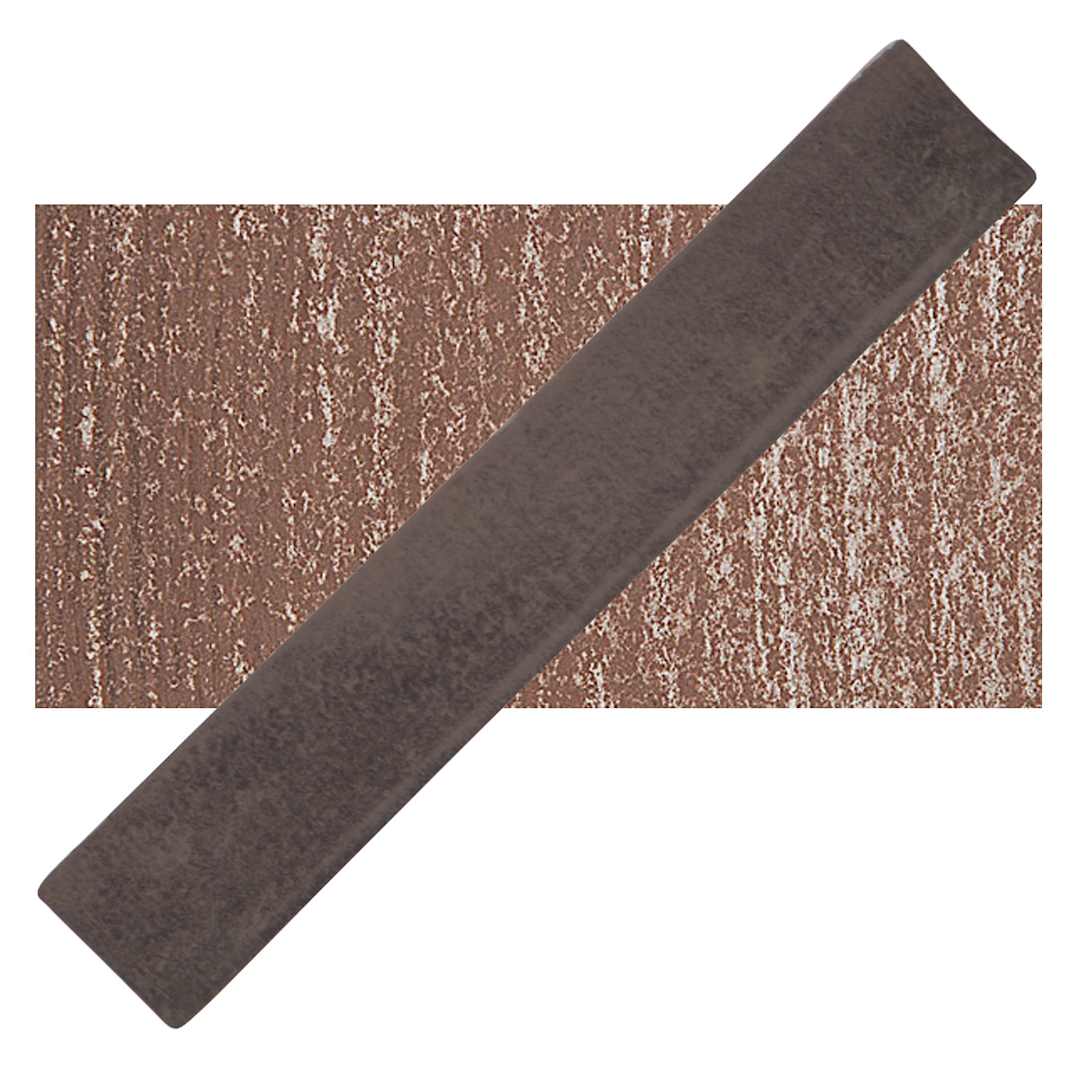 Open in modal - Holbein Artists' Soft Pastel - Burnt Umber 2 pastel and swatch