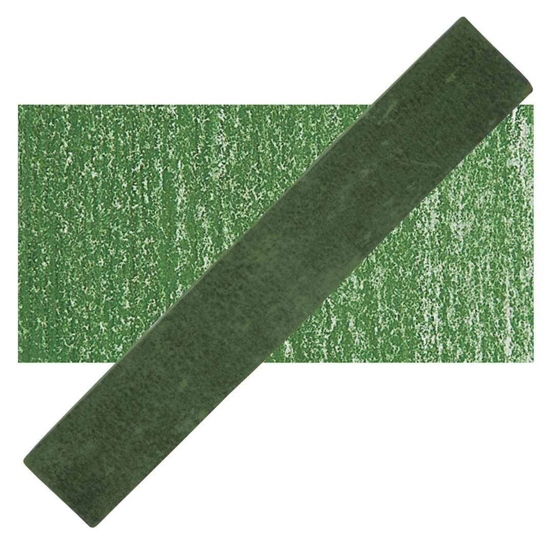 Open in modal - Holbein Artists' Soft Pastel - Dark Green pastel and swatch