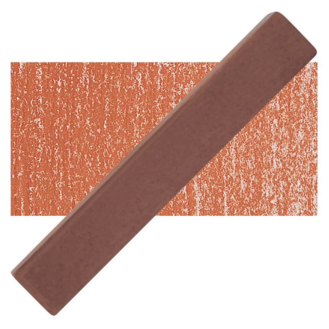 Open in modal - Holbein Artists' Soft Pastel - English Red 2 pastel and swatch