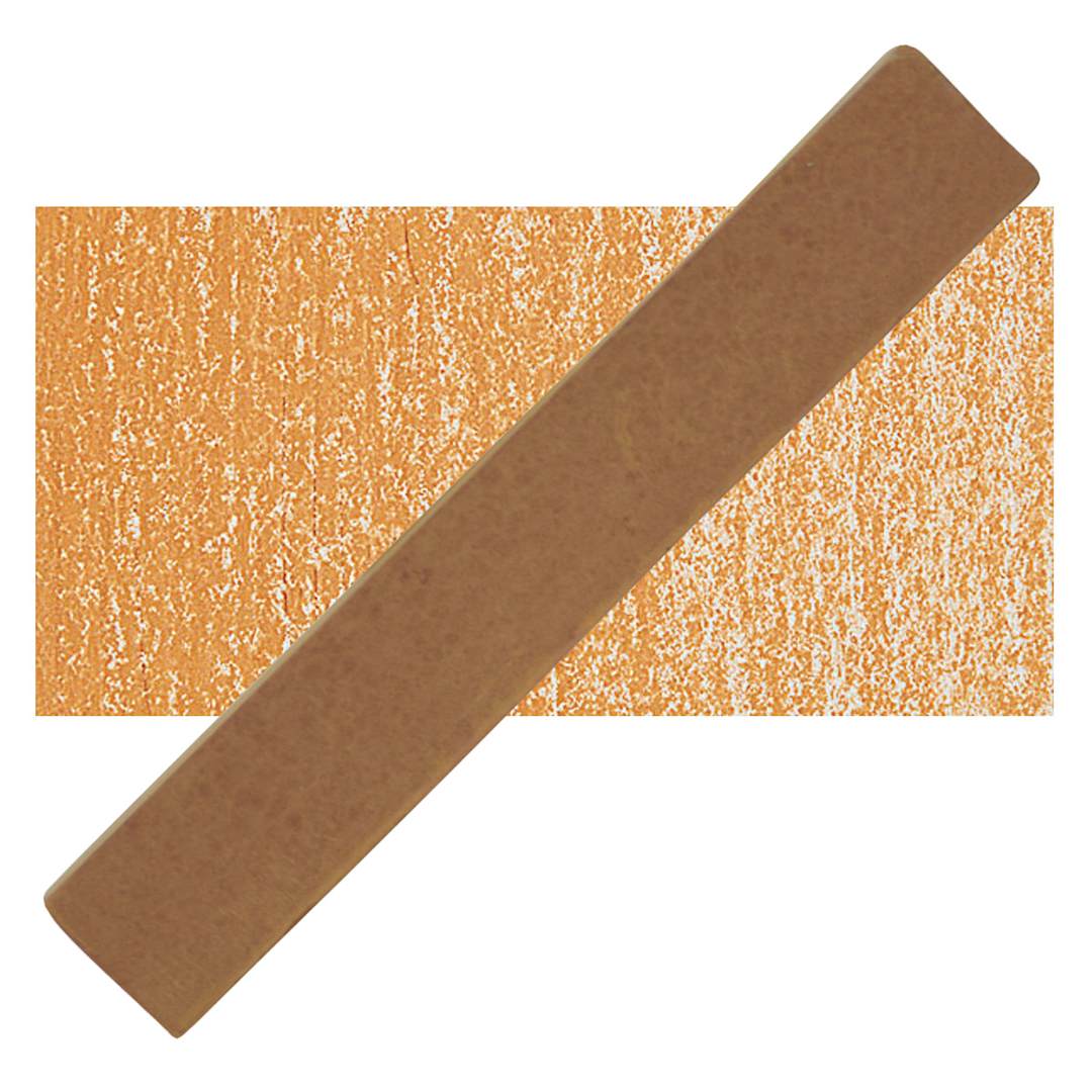 Open in modal - Holbein Artists' Soft Pastel - Raw Sienna 1 pastel and swatch